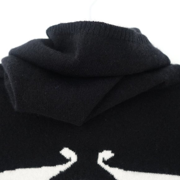 Vtg Voyage Logo Black Cashmere Sweater Vest With Long Neck Made In Italy, Sz 6 - Picture 2 of 11